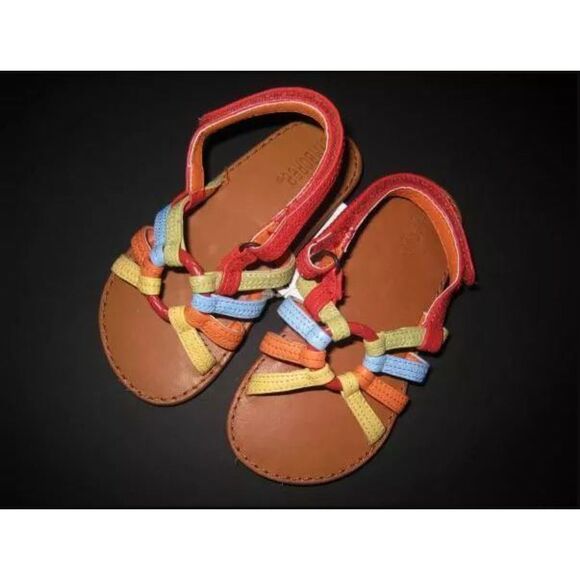 Gymboree toddler girls strappy sandals red blue yellow brown green 8~24 2T 3 3T - Picture 1 of 4
